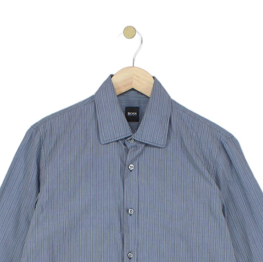 Mens Striped Shirt Long Sleeve Formal