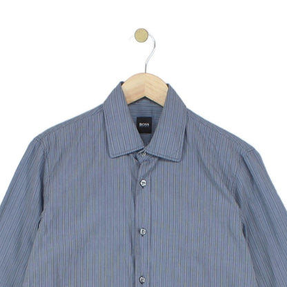 Mens Striped Shirt Long Sleeve Formal