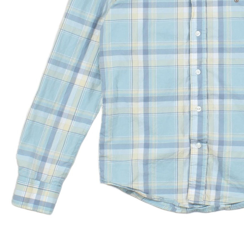 Mens Plaid Shirt Custom Fit Long Sleeve Casual