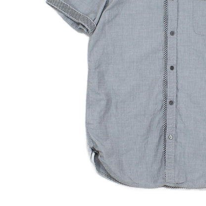 Mens Shirt Button Up Short Sleeve Slim Fit