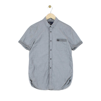 Mens Shirt Button Up Short Sleeve Slim Fit