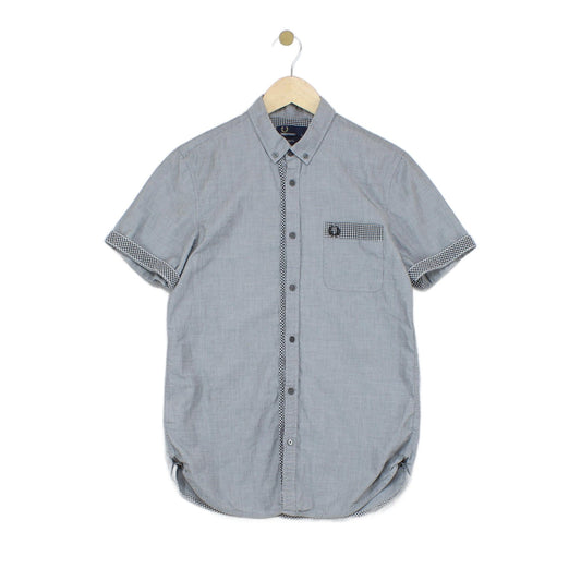 Mens Shirt Button Up Short Sleeve Slim Fit