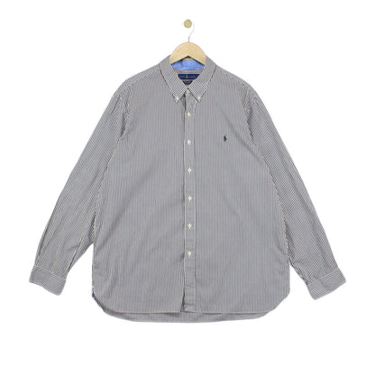 Mens Striped Shirt Button Down Stretch Long Sleeve