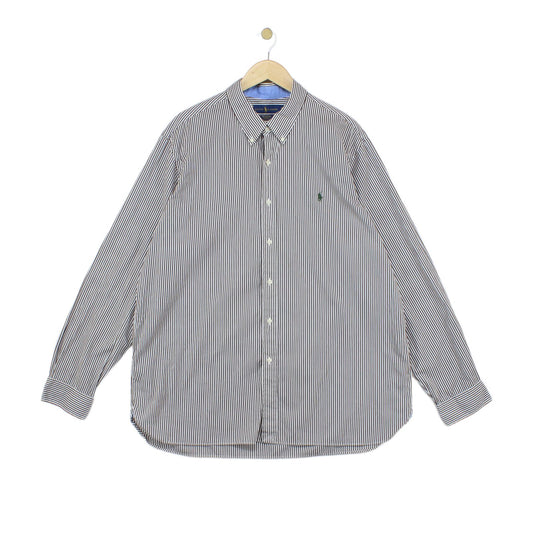 Mens Striped Shirt Button Down Stretch Long Sleeve