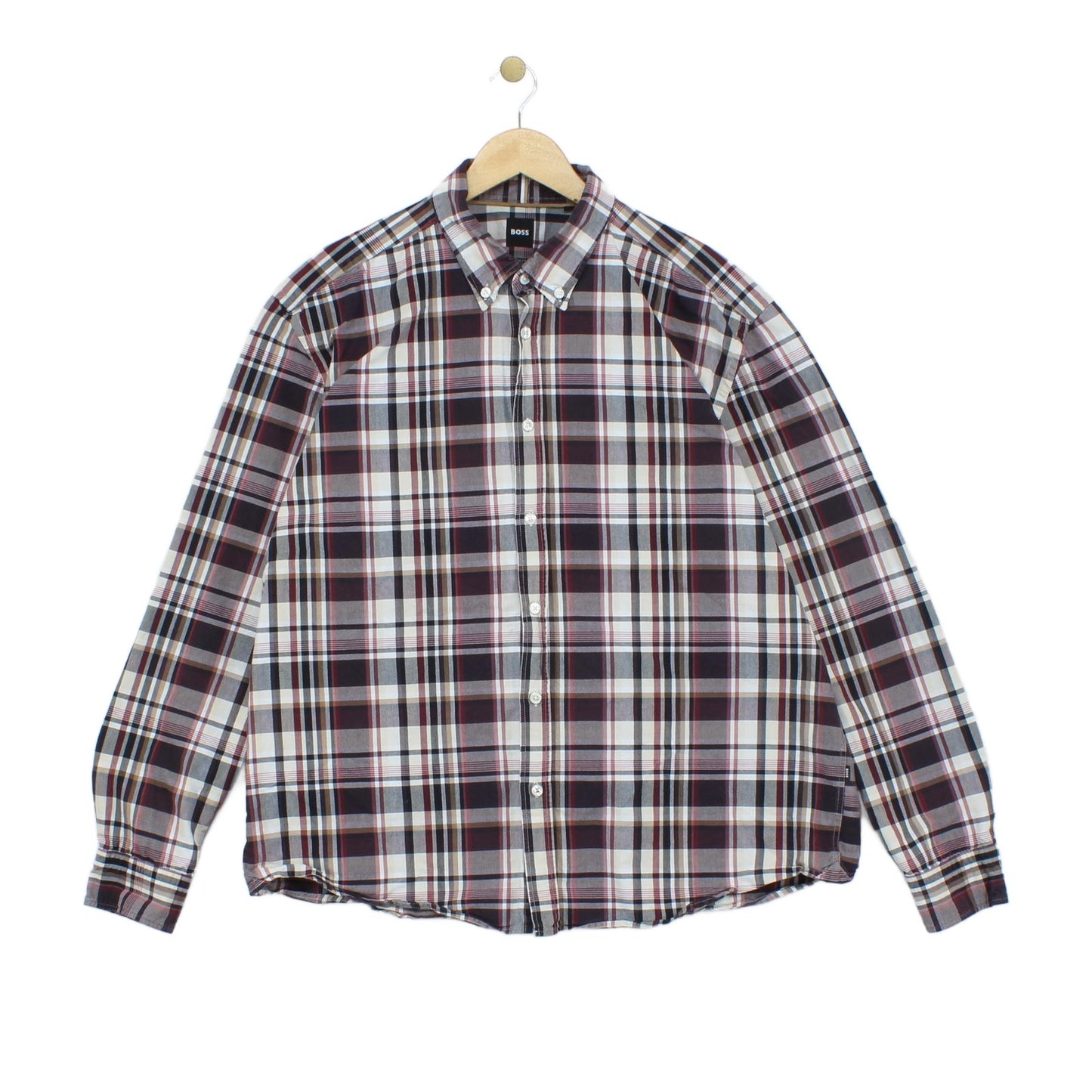 Mens Plaid Shirt Check Long Sleeve