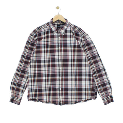 Mens Plaid Shirt Check Long Sleeve