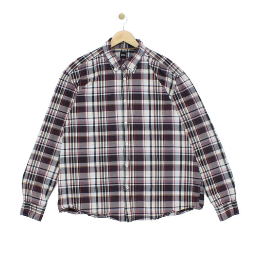 Mens Plaid Shirt Check Long Sleeve