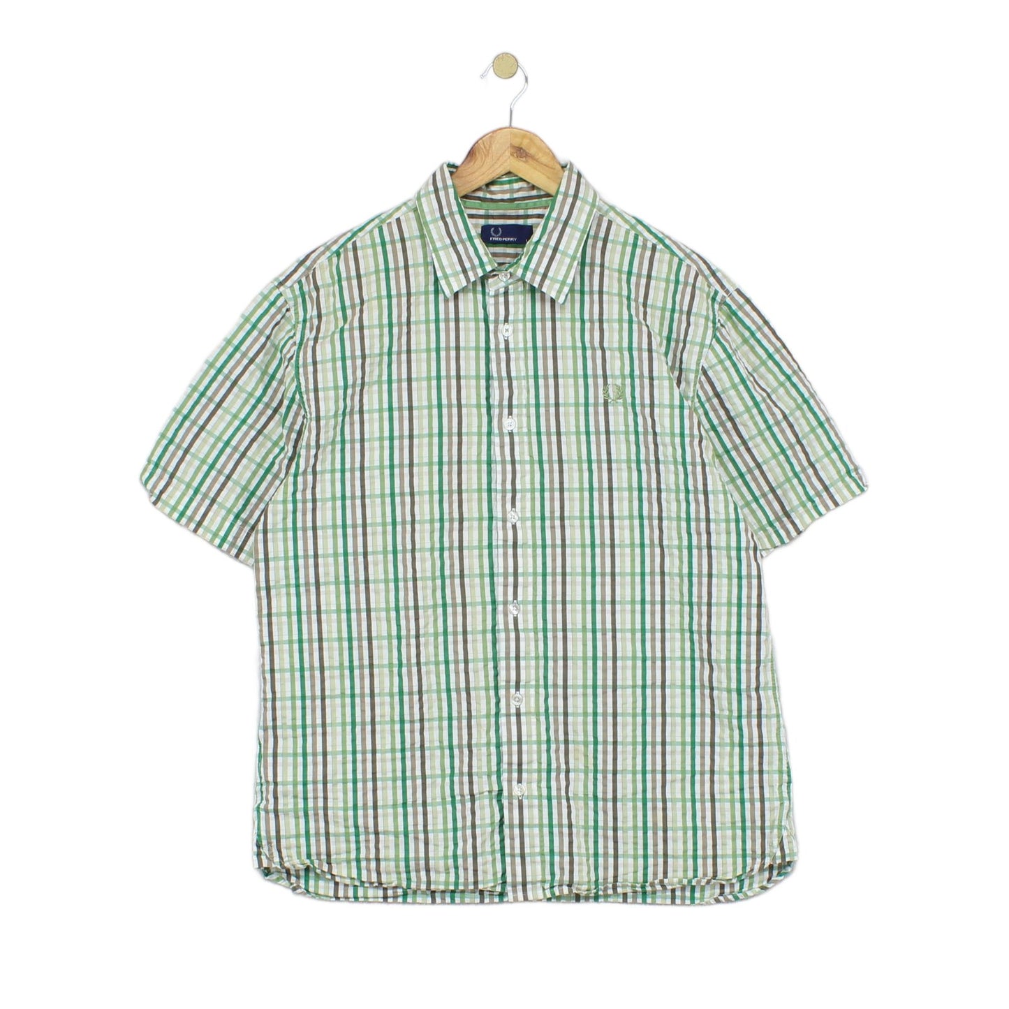 Mens Plaid Shirt Slim Fit Short Sleeve Button Up