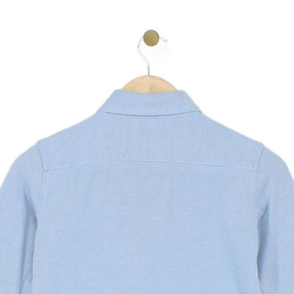 Womens Knit Oxford Shirt Collared Button Up Stretch