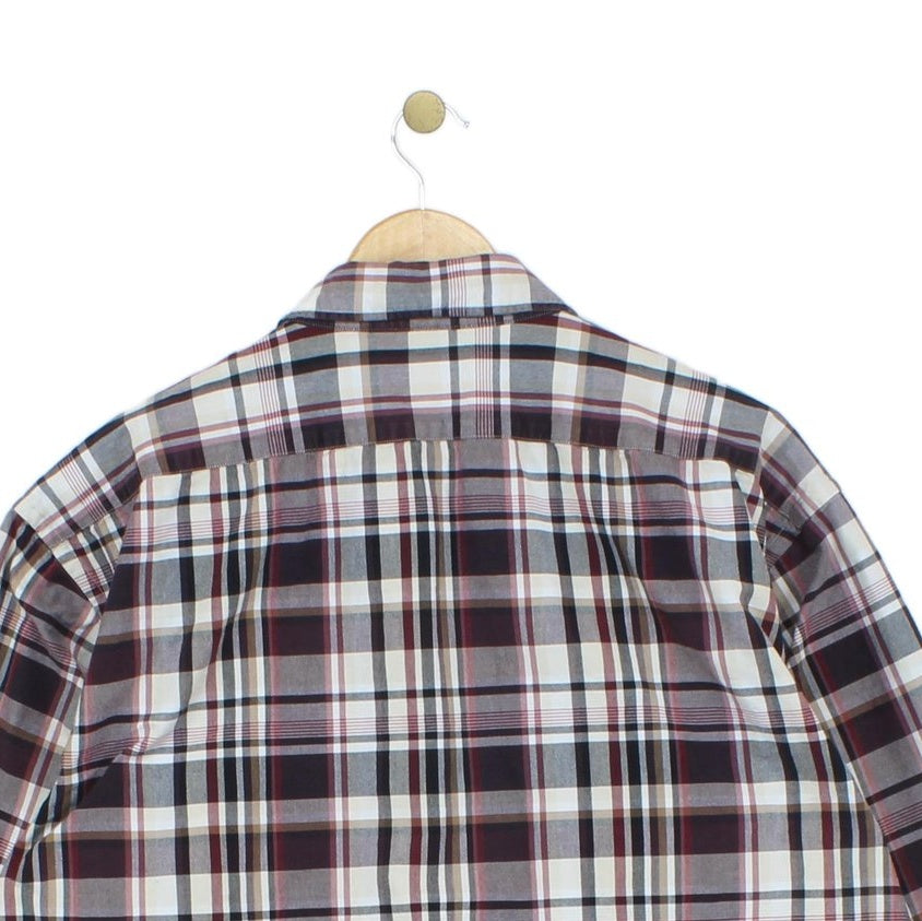 Mens Plaid Shirt Check Long Sleeve