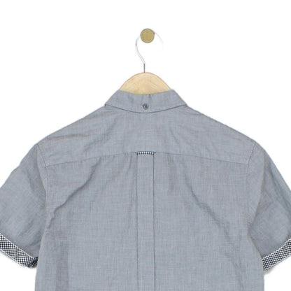 Mens Shirt Button Up Short Sleeve Slim Fit