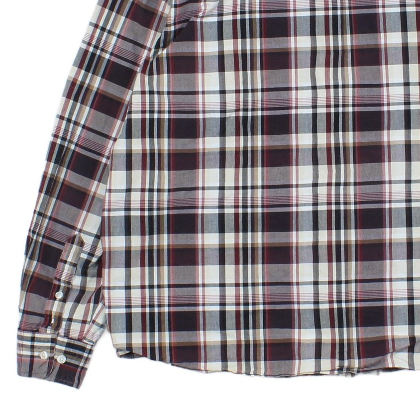 Mens Plaid Shirt Check Long Sleeve