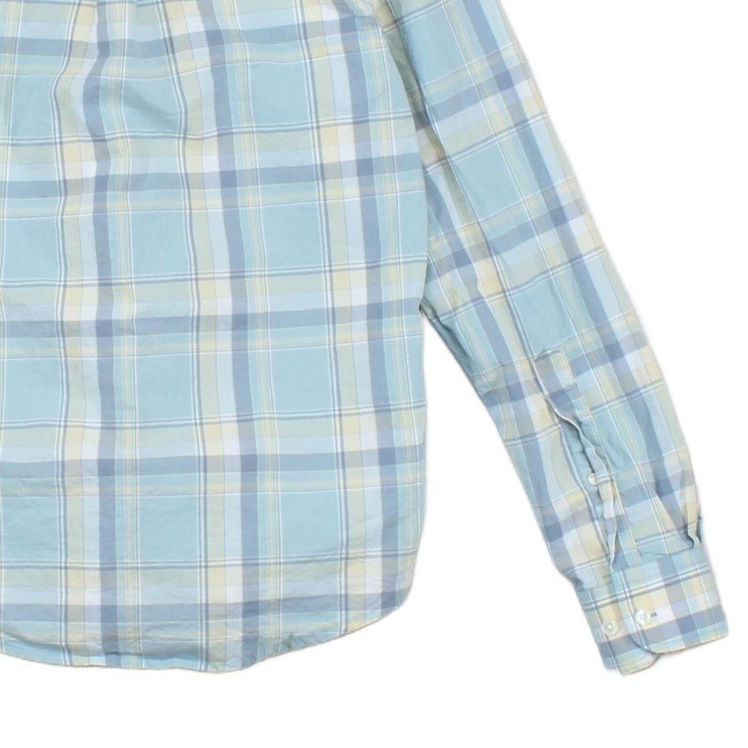 Mens Plaid Shirt Custom Fit Long Sleeve Casual