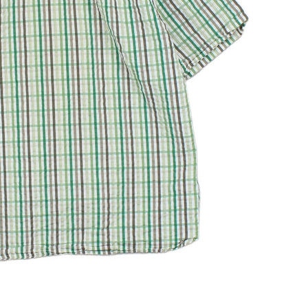 Mens Plaid Shirt Slim Fit Short Sleeve Button Up