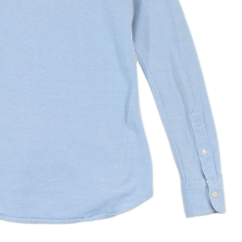 Womens Knit Oxford Shirt Collared Button Up Stretch