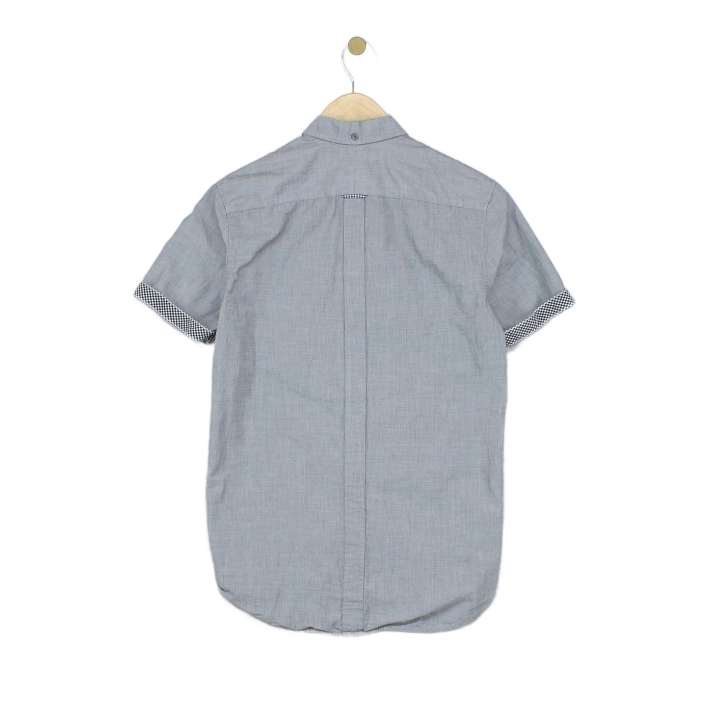 Mens Shirt Button Up Short Sleeve Slim Fit