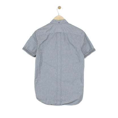Mens Shirt Button Up Short Sleeve Slim Fit