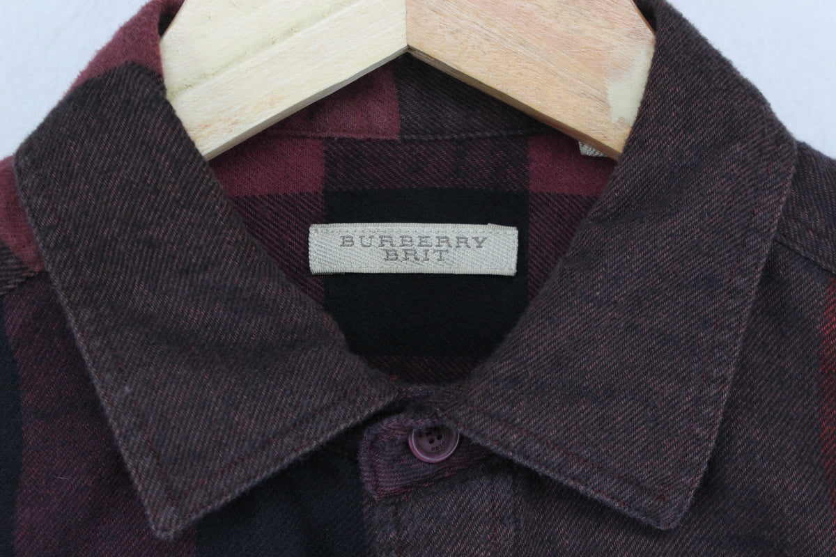 Mens Flannel Plaid Shirt Long Sleeve Check Slim Fit