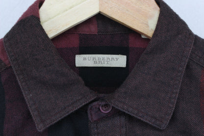 Mens Flannel Plaid Shirt Long Sleeve Check Slim Fit