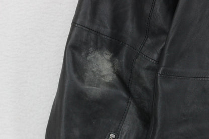 Mens Leather Biker Jacket Full Zip