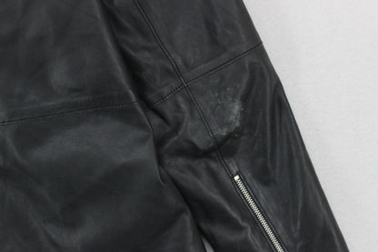Mens Leather Biker Jacket Full Zip