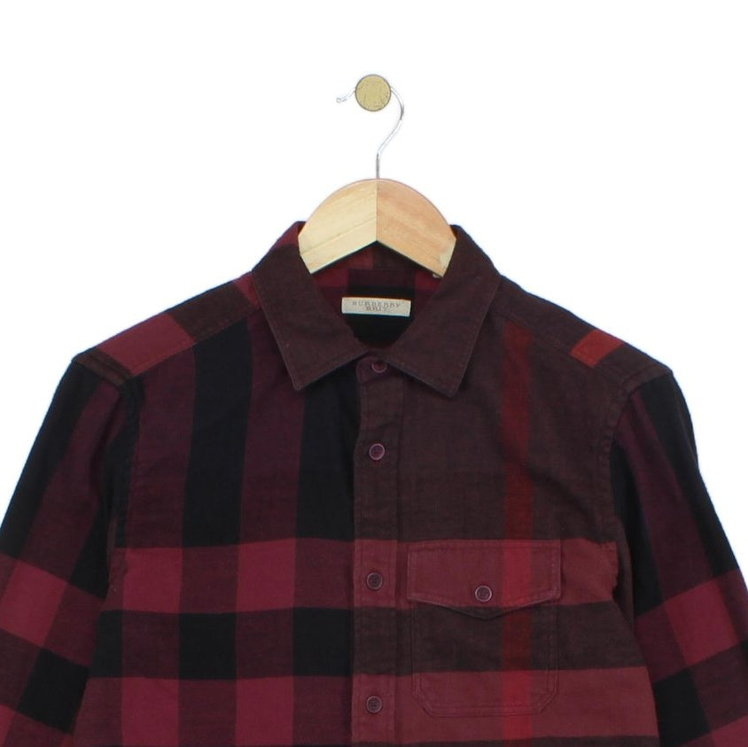 Mens Flannel Plaid Shirt Long Sleeve Check Slim Fit