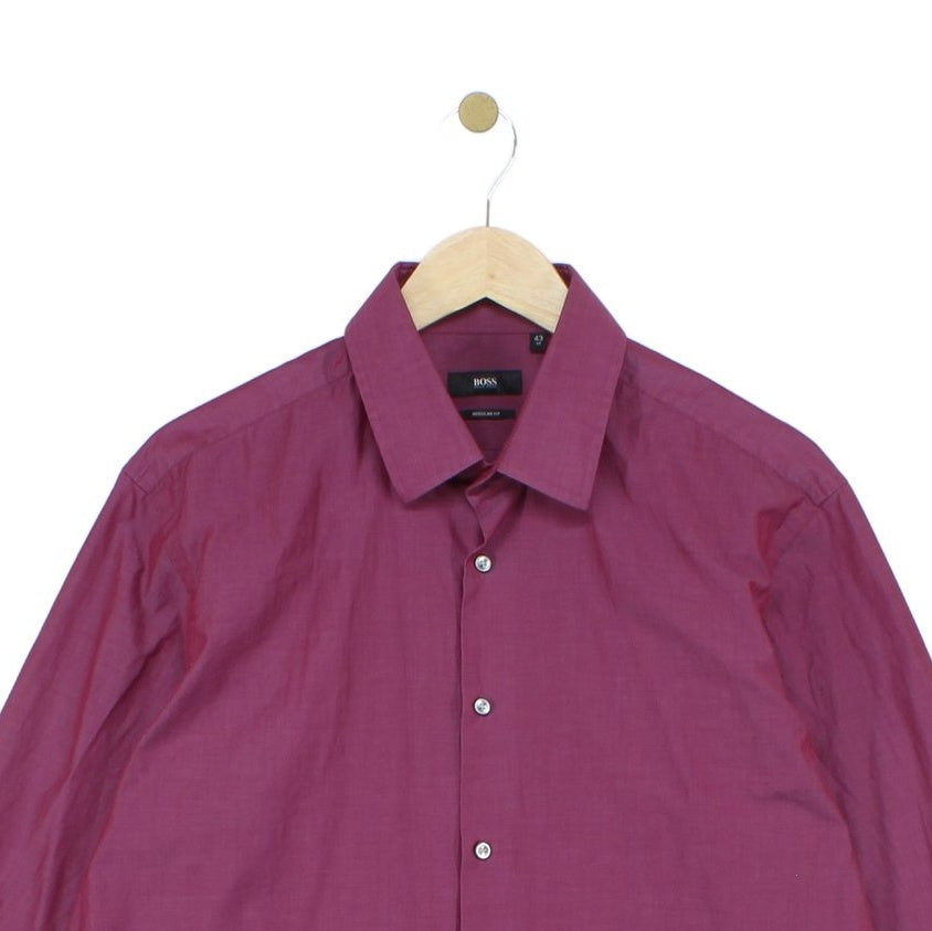 Mens Shirt Long Sleeve Collared Regular Fit