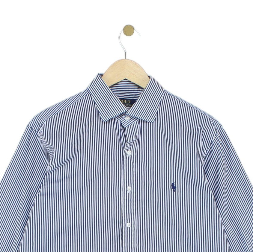 Mens Striped Shirt Button Up Collared