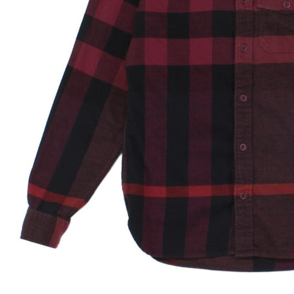 Mens Flannel Plaid Shirt Long Sleeve Check Slim Fit