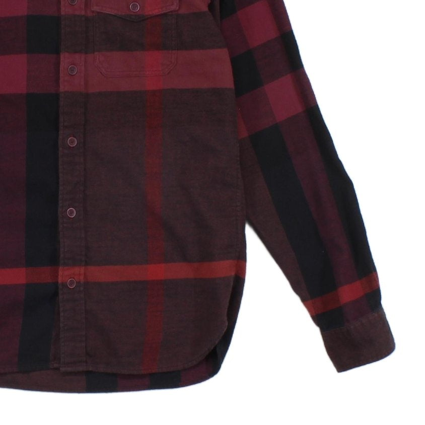 Mens Flannel Plaid Shirt Long Sleeve Check Slim Fit