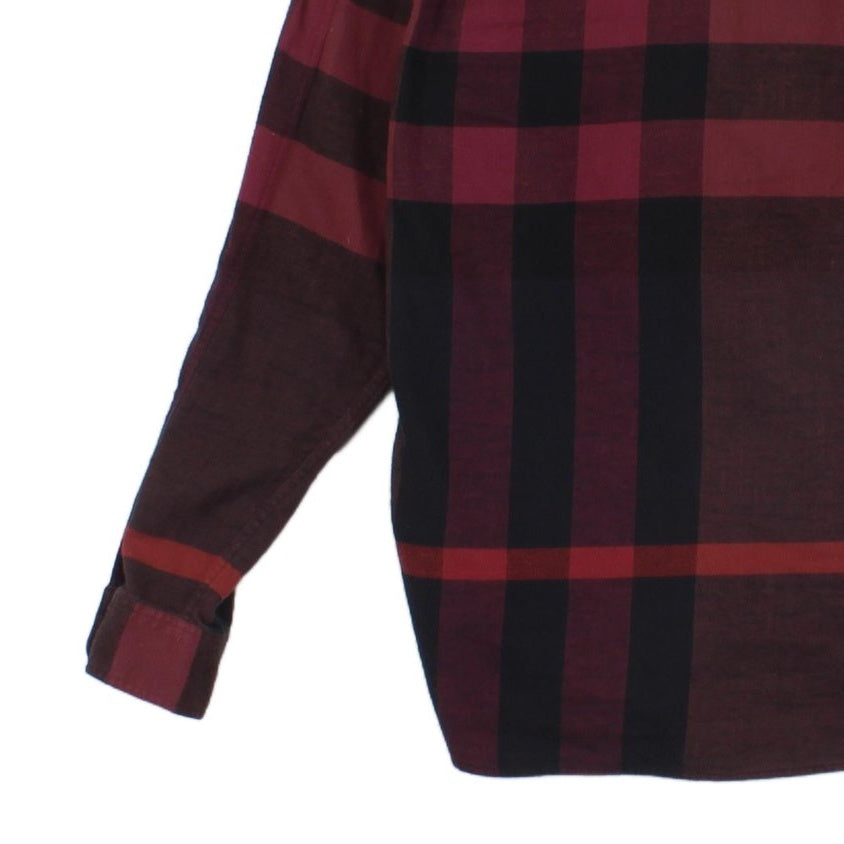 Mens Flannel Plaid Shirt Long Sleeve Check Slim Fit