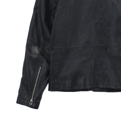 Mens Leather Biker Jacket Full Zip