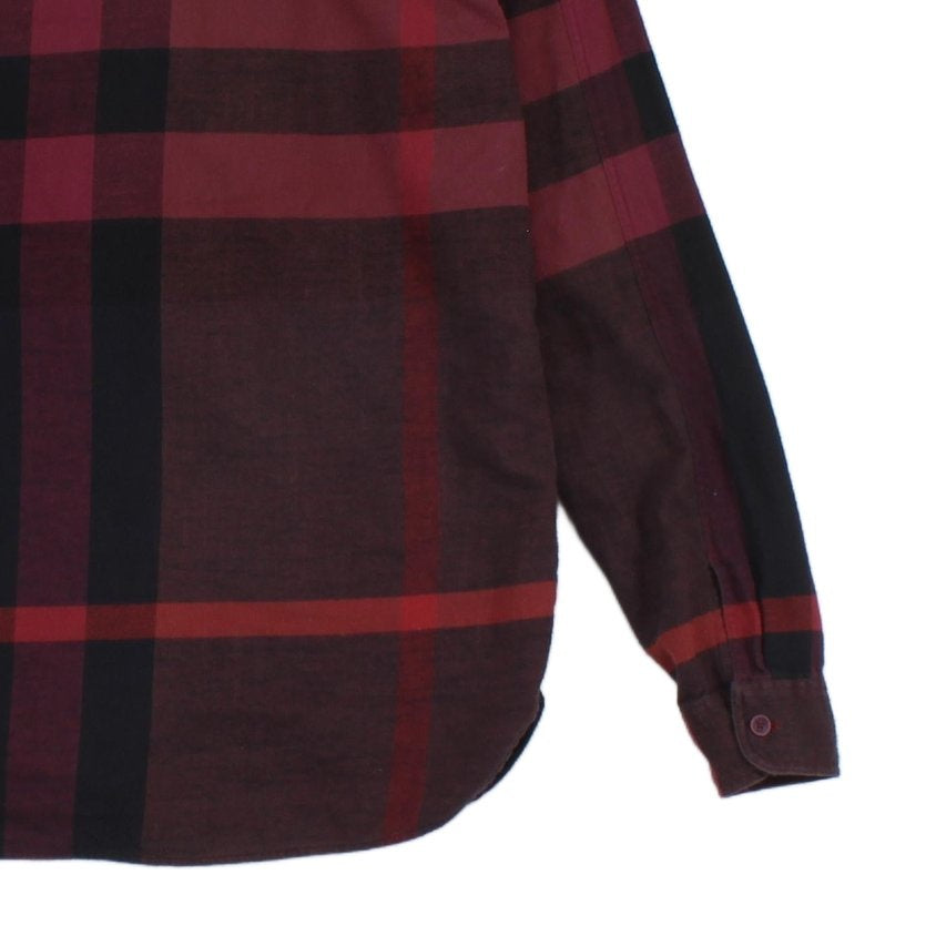 Mens Flannel Plaid Shirt Long Sleeve Check Slim Fit