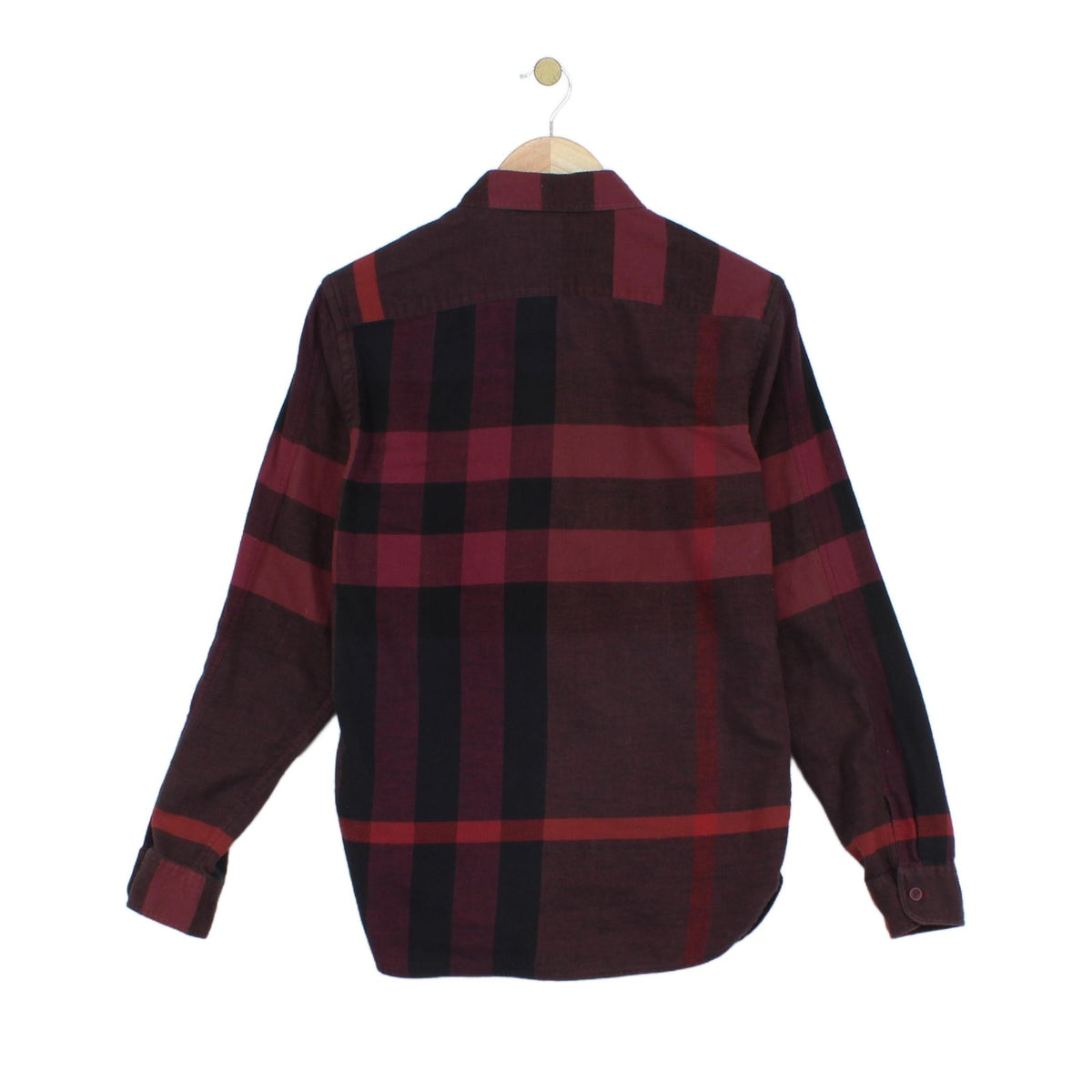 Mens Flannel Plaid Shirt Long Sleeve Check Slim Fit