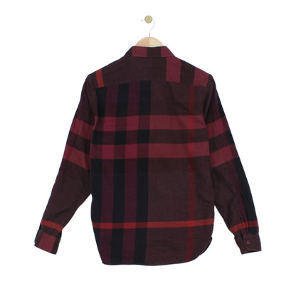 Mens Flannel Plaid Shirt Long Sleeve Check Slim Fit