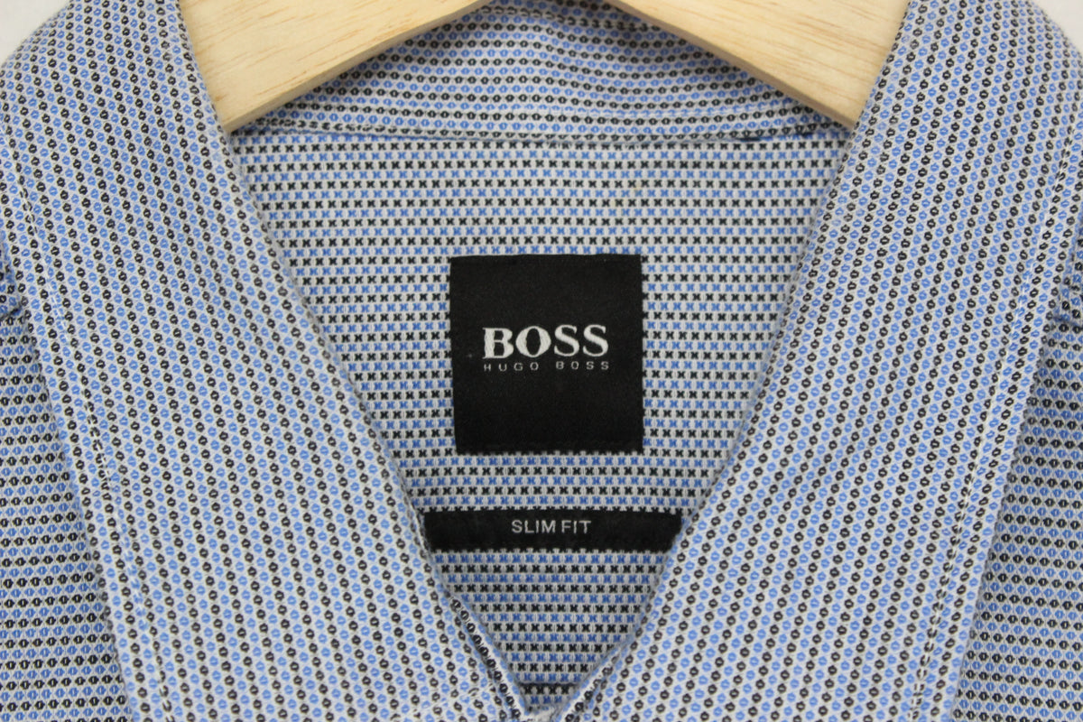 Mens Shirt Slim Fit Stretch Long Sleeve Office