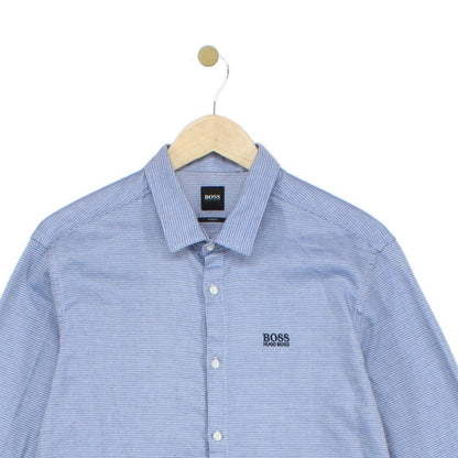 Mens Shirt Slim Fit Stretch Long Sleeve Office