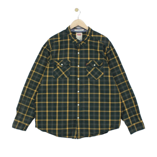 Mens Plaid Shirt Button Up Long Sleeve