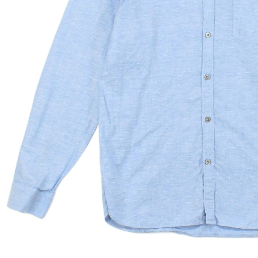 Mens Linen Shirt Long Sleeve Button Up Cotton