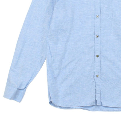 Mens Linen Shirt Long Sleeve Button Up Cotton