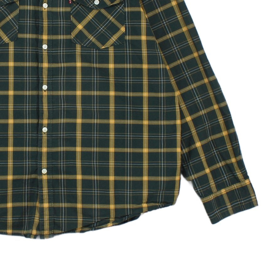 Mens Plaid Shirt Button Up Long Sleeve