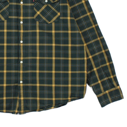 Mens Plaid Shirt Button Up Long Sleeve