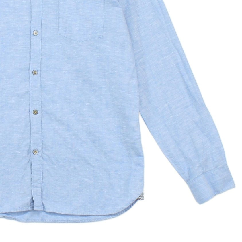 Mens Linen Shirt Long Sleeve Button Up Cotton
