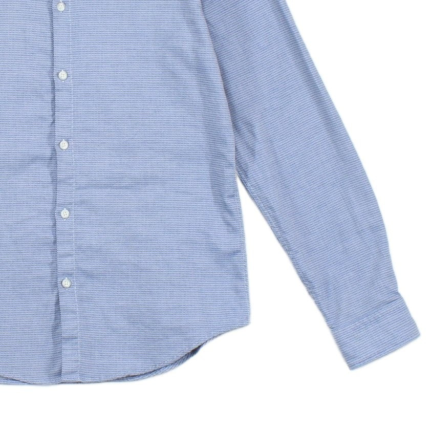 Mens Shirt Slim Fit Stretch Long Sleeve Office