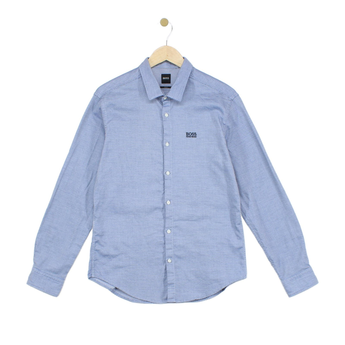 Mens Shirt Slim Fit Stretch Long Sleeve Office