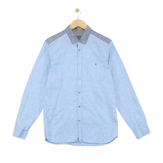 Mens Linen Shirt Long Sleeve Button Up Cotton