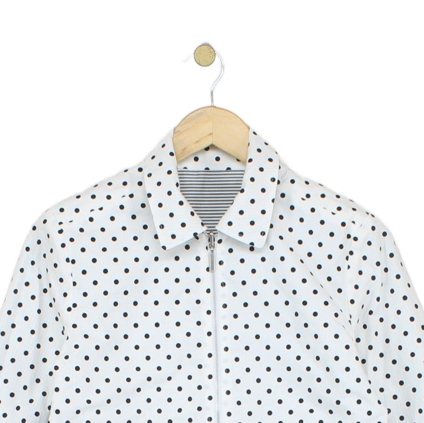 Womens Reversible Jacket Full Zip Polka Dot