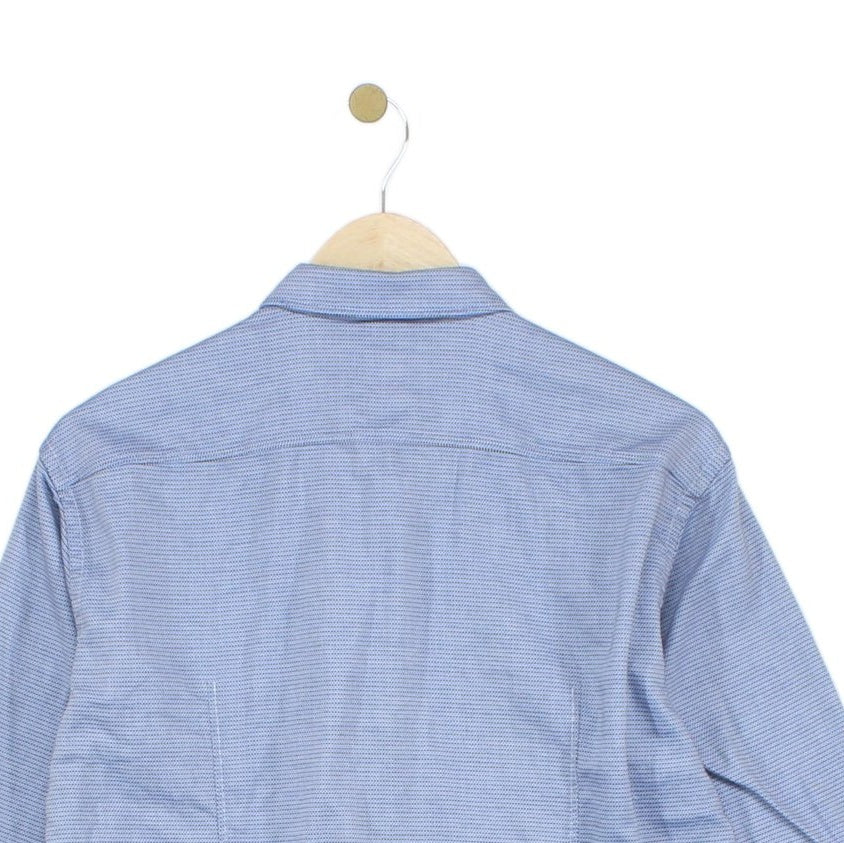 Mens Shirt Slim Fit Stretch Long Sleeve Office
