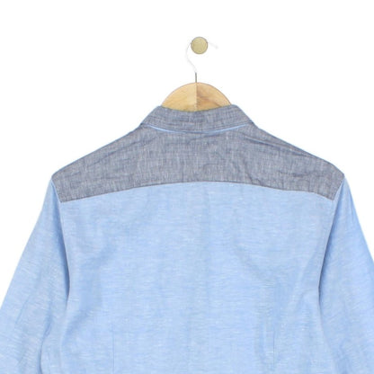 Mens Linen Shirt Long Sleeve Button Up Cotton