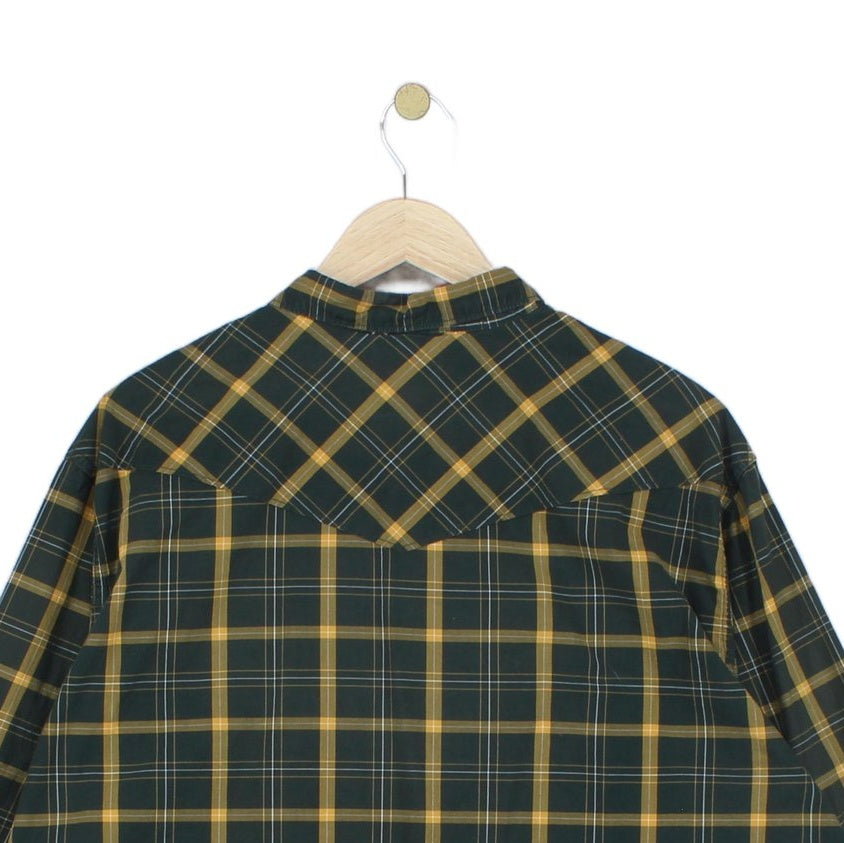 Mens Plaid Shirt Button Up Long Sleeve